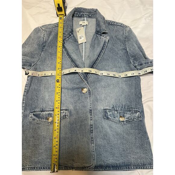 NWT River Island Girls 11-12 years Denim Jacket heart shaped button women's XS - Picture 8 of 8